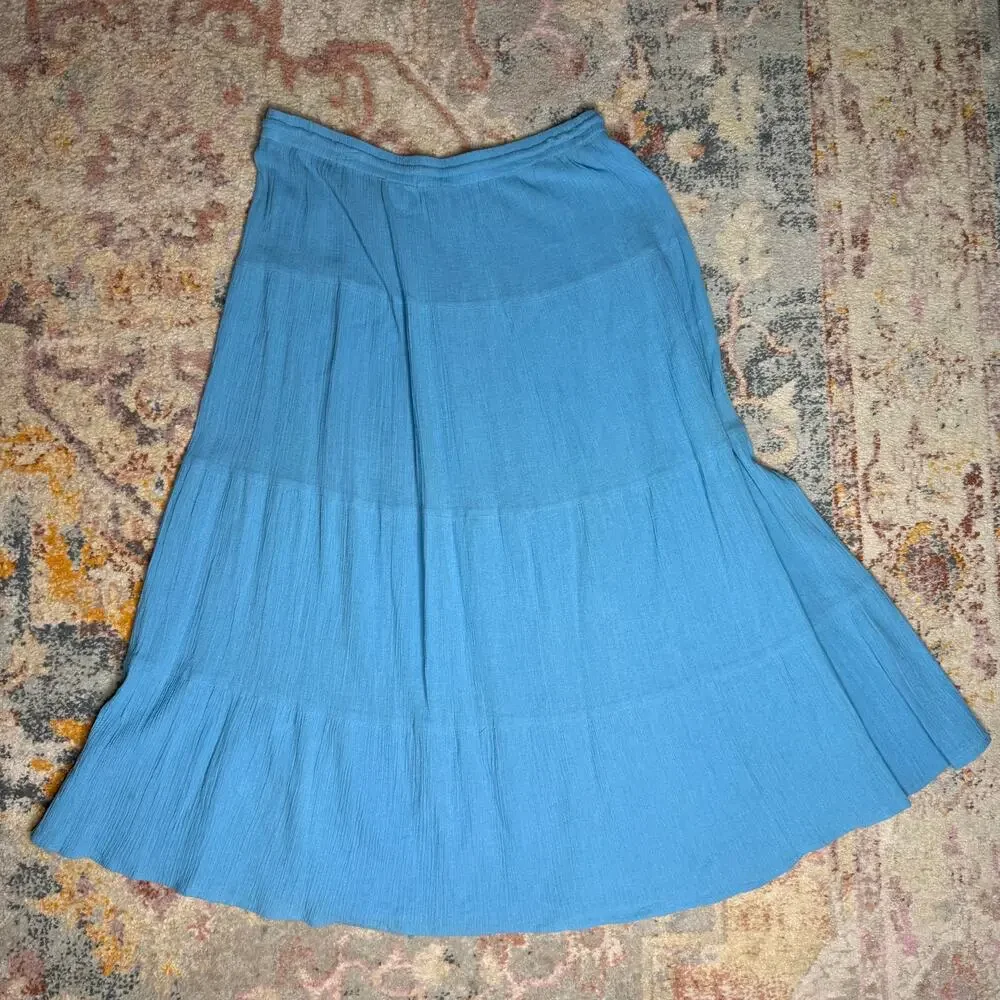 Vintage Y2K flowy blue maxi skirt